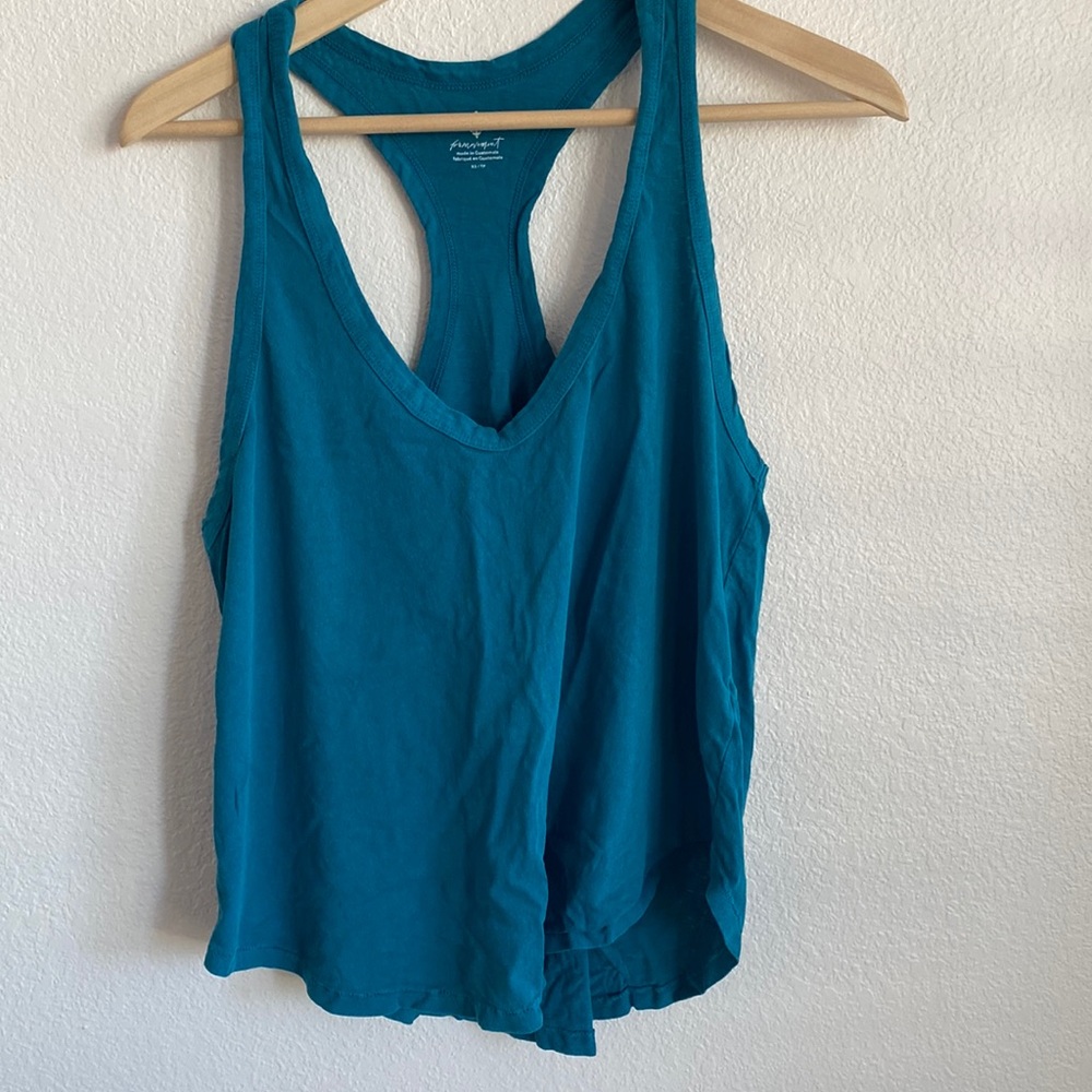 Free People Teal Racerback Tank Top